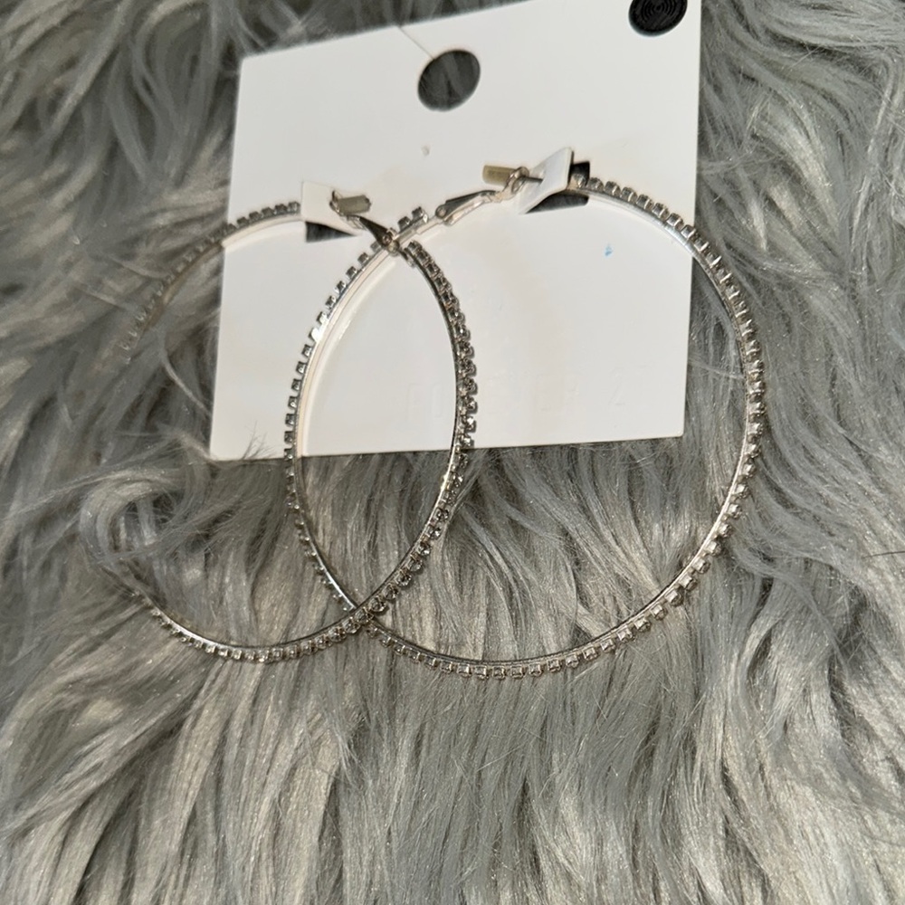 Faux Silver/ Diamond earrings